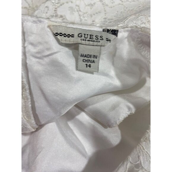 Guess Womens White Sleeveless Lace Dress With Back Button Detail - Size S - Picture 7 of 7